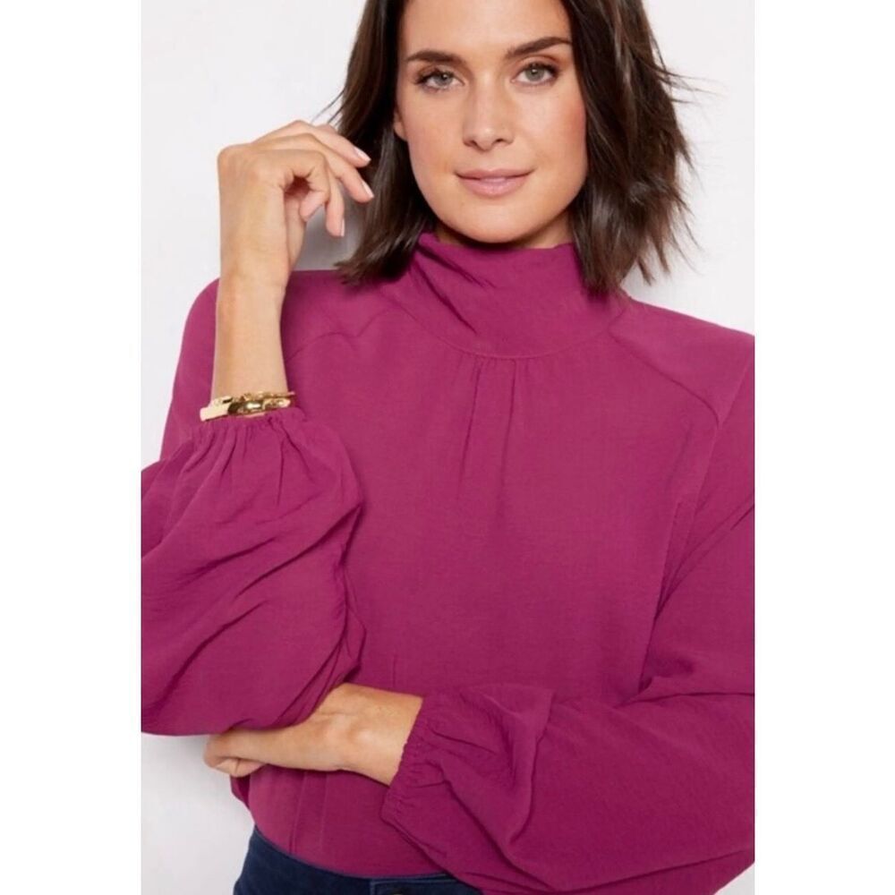 Evereve Devon Blouse Fuchsia Pink XS